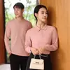 Novas Camisas Polo de Algodão de Fibra Longa para Primavera e Outono, Roupas de Trabalho, Camisas Publicitárias, Camisetas de Manga Longa com Lapela, Camisas Culturais com Logos Impressos