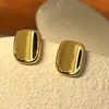 Brincos Quadrados Retrô Franceses Novos para Outono e Inverno em Dourado e Prata, Luxo de Alta Qualidade, Brilhantes, Versáteis, Simples e Elegantes para Mulheres