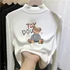 Roupa de baixo infantil dupla face com forro de fleece, estilo outono/inverno, gola alta, camiseta de manga longa escovada para meninas, roupa quente para bebês e crianças pequenas