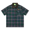 Camisa de Manga Corta a Cuadros Suelta Yipinjia 26Ss para Hombre, Estilo Callejero Retro Americano, Marca Fresca de Moda, Camisa Roja Casual