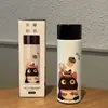 Taza Aislada Cafetería de Gatos Dilebel Revestimiento Interior de Acero Inoxidable 316 Compacta Portátil Taza de Dibujos Animados con Popote Taza para Hielo