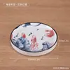 Posavasos Retro de Porcelana Azul y Blanca Color Bajo Esmalte Chino Redondo Portavasos Aislante Té Gongfu Sala de Té Accesorios para Utensilios de Té