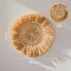 Pendentes de Parede de Palha de Ráfia Artesanais Estilo Japonês para Entrada, Decorações de Parede de Fundo para Pousadas, Atacado Wabi-Sabi