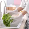 Luvas brancas transparentes espessas para uso doméstico para lavar, PVC silicone plástico à prova d'água, luvas de limpeza doméstica