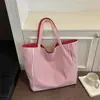 Bolsa de Lona Grande de un Solo Hombro Rayada Bordada con Letras Transfronteriza Estilo Coreano de Nicho para Viaje Primavera/Verano 2026