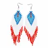 Aretes de Borlas y Cuentas de Arroz Transfronterizos para Mujer, Pendientes Largos de Diseño Nicho Estilo Coreano, Colgantes Elegantes para Orejas, Venta al por Mayor de Joyería