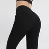 Pantalones de yoga ajustados con cintura alta y bolsillos de color melocotón para levantamiento de cadera, deportivos y fitness, de color sólido.