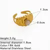 Anillo de Acero de Titanio de Moda Europeo y Americano Incrustado con Piedra Natural Diseño de Lujo Nicho Accesible Anillo de Acero Inoxidable de Gama Alta para Mujer Que No Se Desvanece