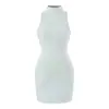 Vestido de tiras puro y seductor, sin hombros, ajustado, para mujer, vestido corto bodycon de verano para chica sexy, que realza la cintura, vestido tipo tank elegante y versátil