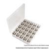 Caixa de armazenamento transparente com 25 compartimentos para bobinas de máquina de costura, caixa de armazenamento, material para grampo de cabelo DIY feito à mão, bolsa de acessórios