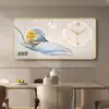 Pintura Decorativa Transfronteriza de Lujo Ligero para Restaurante Nuevo Reloj Electrónico Sala de Estar de Alta Gama Pared de Fondo para Restaurante Calendario Perpetuo Pintura Colgante