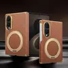 Adequado para Capa de Celular Samsung Zfold8, Capa Protetora Magnética Business iPhone Duo com Suporte Rotativo Eletrodepositado de Luxo Leve