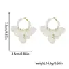 Pendientes de Perla en Forma de Pétalo Estilo Resort Francés Super de Hada, Pendientes Elegantes de Borla de Concha de Lujo Ligero y de Alta Gama para Mujer