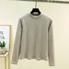 Camisa Base de Cashmere com Gola Alta Curta e Manga Longa para Outono e Inverno Feminina, Novo Estilo com Lã Adicionada, Espessada para Aquecimento, Corte Justo e Top que Valoriza o Corpo