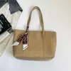 Bolsa de mano de alta calidad para mujer, gran capacidad, estilo coreano, con detalle de cinta, vintage y a la moda, adecuada para ir al trabajo, bolso de hombro, bolsa de cuero PU de calidad de exportación