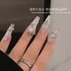 Decorações de Borboleta para Nail Art com Strass Lateral, Item Quente de Celebridade da Internet, Laço com Zircônia 3D Super Brilhante Prata para Decoração de Unhas
