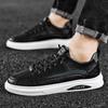 Zapatos Deportivos para Hombre 2026 Nuevo Estilo Coreano de Moda Zapatos Blancos de Cuero Zapatillas Planas de Caña Baja Zapatos Casuales Antideslizantes para Hombre