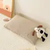 Algodão 100% algodão lavado jacquard desenho animado óculos cachorro infantil casca de trigo travesseiro, suporte de pescoço, auxílio para dormir, núcleo de travesseiro firme para quem dorme de lado
