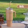 Taza Aislada de Gran Capacidad, Botella de Agua Unisex, Acero Inoxidable con Popote, Taza Portátil para Deportes y Viajes, Sellada de Gran Capacidad