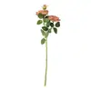Flor de rosa de seda francesa de 3 cabezas suave, arreglo floral de firma de boda de nicho, decoración suave para jarrón de sala de té con flores artificiales