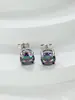 Pendientes de Cristal de Zirconia Blanca Redonda con Garras Cuatro, Explosiones Blancas K Blancas de Shein Transfronterizos para Mujer, 8 mm, Joyería de Oreja Simple de Moda Versátil
