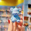Chaveiro Urso Violento Cor de Gelatina Galvanizado Feminino Fofo Moda Exquisita Boneca de Resina Decoração Chaveiro Penduricalho para Mochila