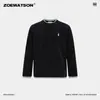 Roupas Masculinas Zoewatson Logo de Pônei Outono 2026 Novo Moletom de Manga Longa Color Block Transfronteiriço Camiseta Básica Simples Casual