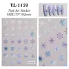 Pegatinas para Uñas Copo de Nieve Navideño de Invierno 5D con Relieve Tridimensional Blanco Hueco Adornos para Uñas Yl Style