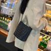 2026 Verão Nova Bolsa Pequena Feminina Bolsa de Ombro Transversal Feminina Bolsa de Balde Tecida Fashion para o Dia a Dia