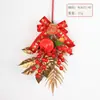 Flores Artificiais para o Ano do Cavalo, Frutas Vermelhas de Azevinho, Enfeites Pendentes de Frutas da Fortuna, Decorações de Porta, Laço Estilo Chinês