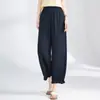 Pantalones de encaje con volantes, de cintura alta, corte holgado, pantalones tipo linterna adelgazantes, 2026 verano casual transpirables versátiles cropped bloomers