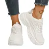 Zapatos de Padre Transfronterizos de Comercio Exterior Malla Transpirable Otoñales Zapatos Blancos Suela Gruesa que Aumentan la Altura Zapatos Casuales Talla Grande Zapatos Deportivos para Mujer