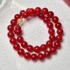 [Suprimento para Transmissão ao Vivo] Pulseira de Bodhi Vermelho Cinábrio Natural Círculo Duplo Feminina Pulseira de Contas de Buda de Mão Atacado