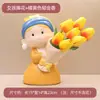Ramo de tulipanes, decoración de mesa de resina, regalo para el Día del Maestro, arreglo floral para vinoteca, maceta de suculentas para mamá