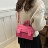 Bolsa Transversal Simples Moda Elegante Cor Sólida Nova Chegada Primavera 2025 Estilo Coreano Elegante Pequena Quadrada Bolsa Feminina Cambridge