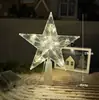 Estrela Pontuda Luminosa para Topo de Árvore de Natal Suprimentos de Decoração para Árvore de Natal Transfronteiriça para o Natal Estrela Pontuda Transparente com Luz