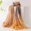 Bufanda de Lana 100% Color Gradiente Viento Suave 25 Estilo Nuevo Delgada Manta Chal para Aire Acondicionado para Mamá en Verano