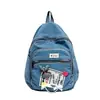 Mochila Escolar Jeans Retrô Simples Japonesa para Meninas Modelo 2026 Alunos do Ensino Médio Grande Capacidade Cor Sólida Versátil Mochila de Duas Alças