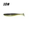 Señuelo blando de cola en T bicolor, disponible en tamaños de 9 cm, 12 cm, 13 cm y 15 cm, con un anzuelo de cabeza de plomo, diseño de gusano blando y una cola en T grande, adecuado para la pesca de lobina