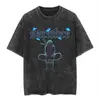 Estilo de Rua Harajuku Camiseta Masculina Lavada Estampa de Anime Japonês Naruto Camiseta Retrô Verão Algodão Moda Manga Curta
