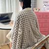 Serie Fresca de Invierno Estilo Ins Manta de Terciopelo de Leche Cachemira Manta con Cremallera Multifuncional Funda de Colcha Ropa de Cama para el Hogar