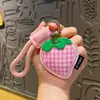 Tecido de Couro Original Fruta Pingente Fofo Desenho Animado Chaveiro de Couro Acessórios para Bolsa Atacado Chaveiro de Carro