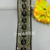 Suministro spot encaje bordado lentejuelas de malla hueca hilo dorado encaje de barra de código accesorios de ropa al por mayor