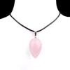 2147-18x30mm Cristal Ágata Rosa Morado Blanco Natural Piedra Semipreciosa Colgante Estéreo Gota de Agua Collar Redondo Gota de Agua