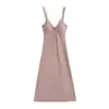 Elegante Elegante Estilo Chica Picante Sexy Costura Encaje Vestido de Tirantes Moda Deseo Puro Nicho Cintura Alta Vestido Línea A para Mujeres