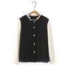 Primavera Nuevo Estilo 200 Chica Gorda Estilo Coreano Color Contrastante Encaje Empalmado Camisa Talla Grande Pequeño Aroma Top 6117