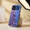 Patrón a Cuadros de Flor de Ciruelo Adecuado para Funda Magnética para Teléfono Apple 17Promax iPhone16 Brillo Luz Azul Anticaídas