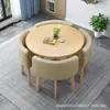 Mesa e cadeira de negociação de lazer nórdicas combinação loja aluguel apartamento mesa mesa de jantar para casa armazenamento mesa redonda pequena