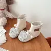 Botas de cristal para niña, nueva colección otoño/invierno 2026, botines de piel para bebé, botas infantiles estilo princesa, forradas de felpa, populares botas estilo Martin