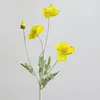 Flores de Amapola Artificiales para Decoración del Hogar, Flores de Seda para Decoración Suave de Sala de Estar, Accesorios para Fotografía de Bodas, Flores de Amapola Artificiales, Amapolas Artificiales